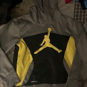 Jordan Gray and Yellow Kids Hoodie